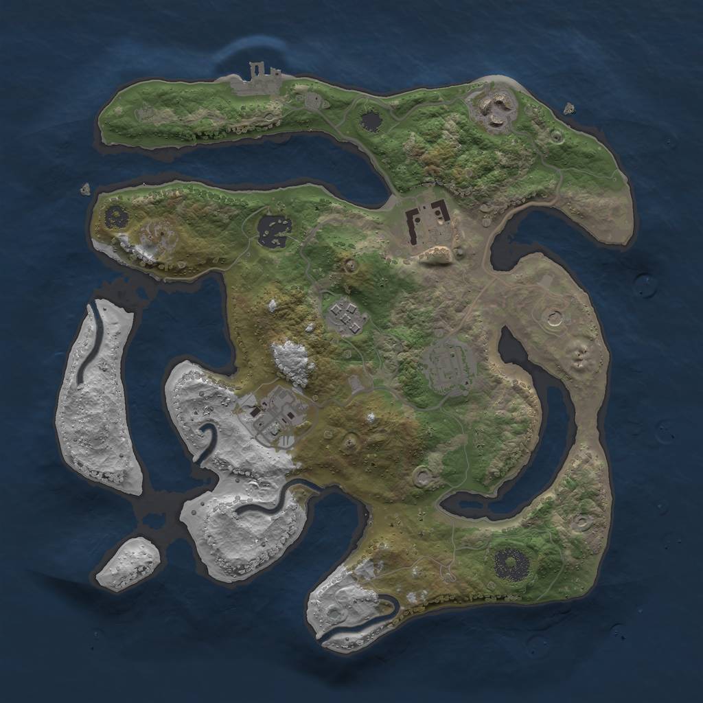 Rust Map: Procedural Map, Size: 3000, Seed: 352723570, 10 Monuments