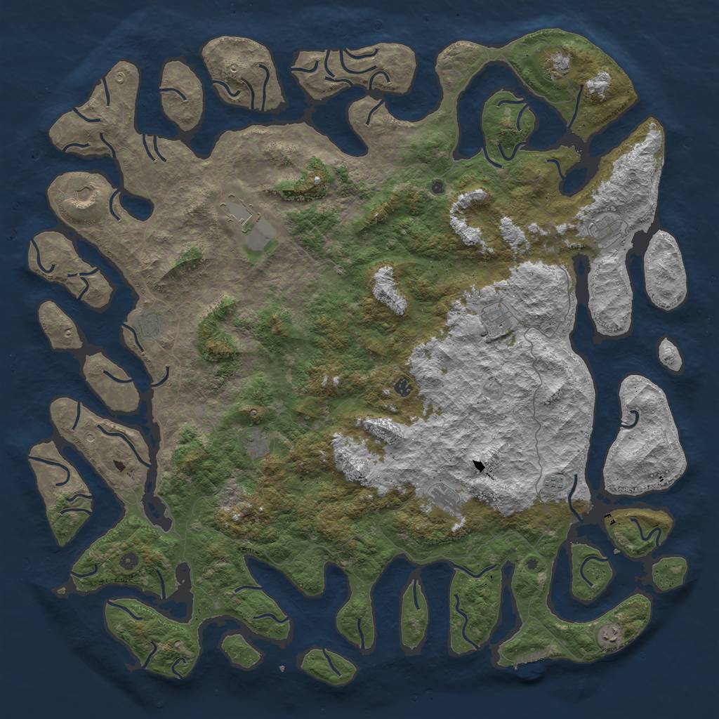 Rust Map: Procedural Map, Size: 6000, Seed: 9856745, 15 Monuments