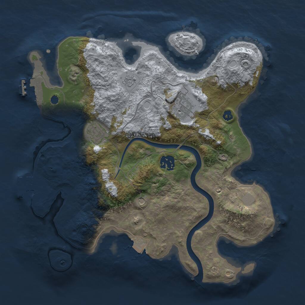 Rust Map: Procedural Map, Size: 3000, Seed: 11582507, 8 Monuments