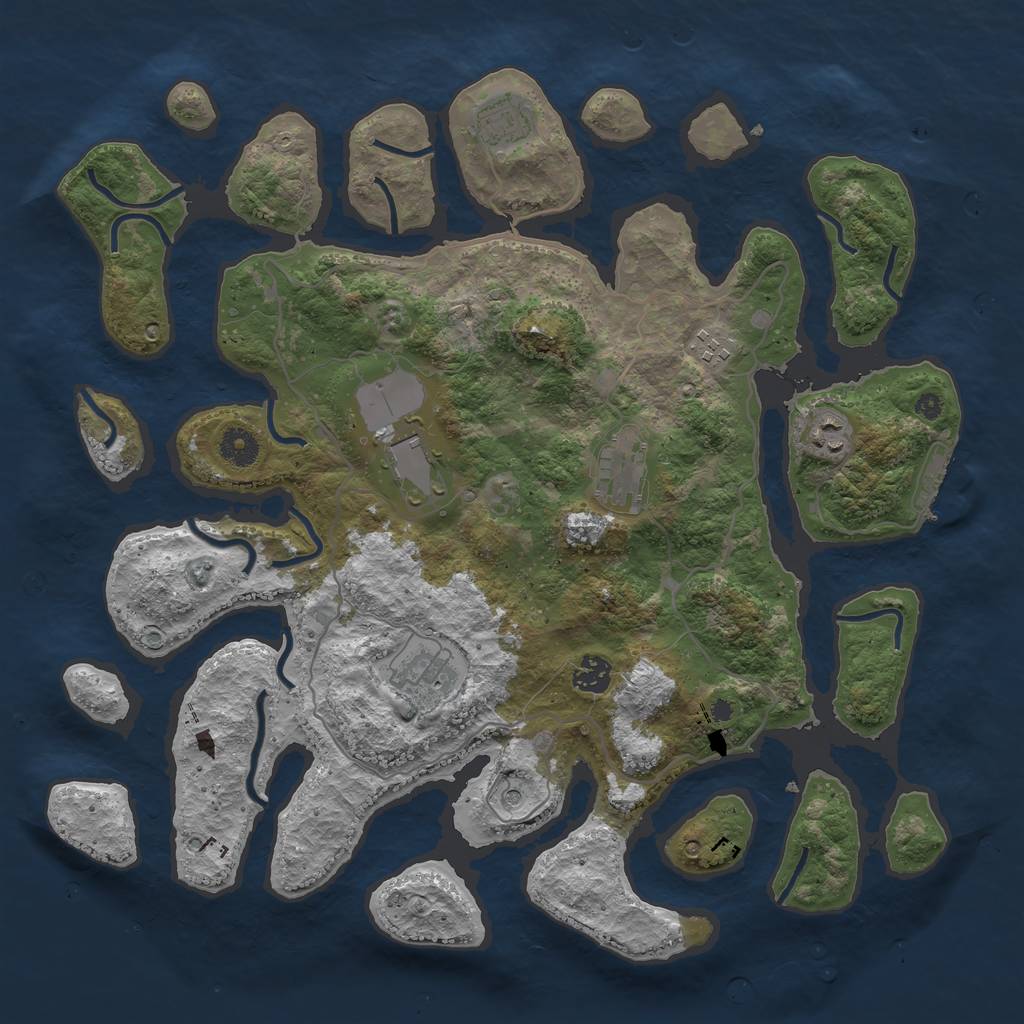 Rust Map: Procedural Map, Size: 4000, Seed: 12930328, 11 Monuments