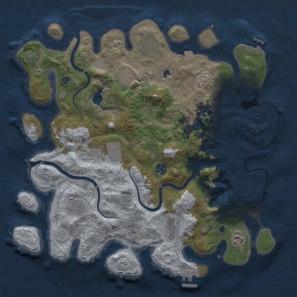 Rust Map: Procedural Map, Size: 4000, Seed: 12930328, 15 Monuments