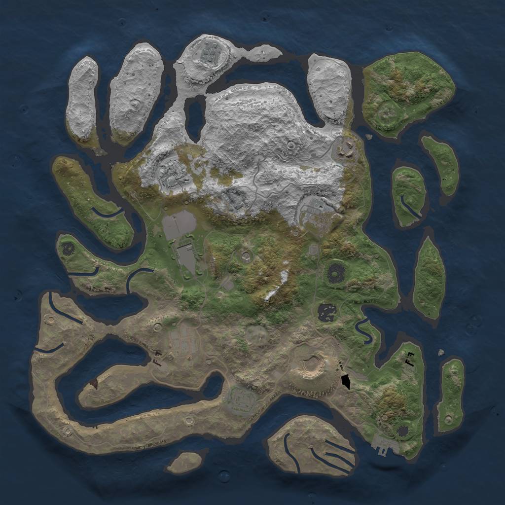 Rust Map: Procedural Map, Size: 3900, Seed: 150, 13 Monuments