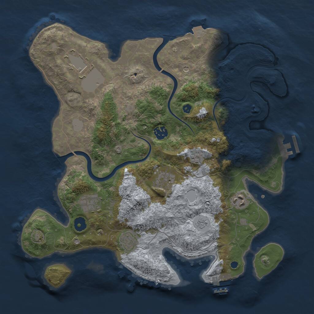 Rust Map: Procedural Map, Size: 3550, Seed: 13583, 13 Monuments