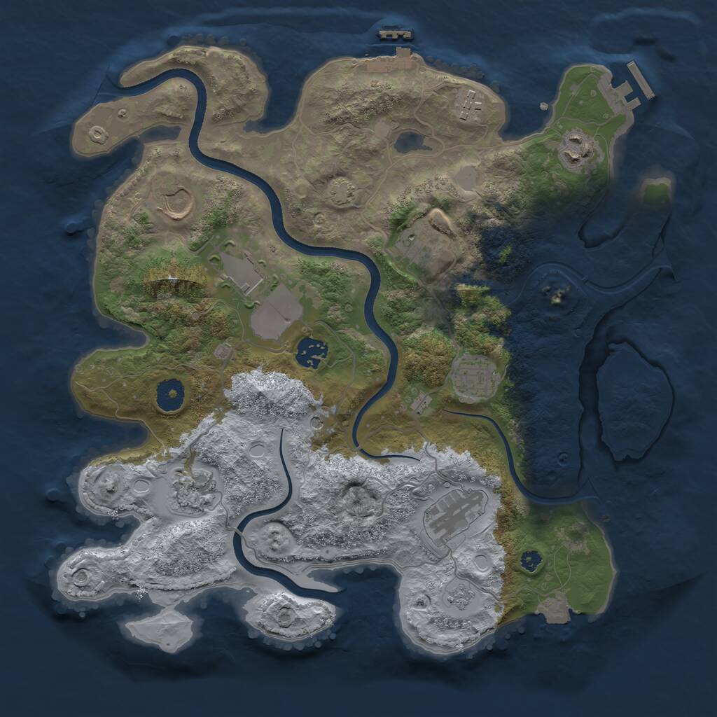 Rust Map: Procedural Map, Size: 3500, Seed: 1475602169, 15 Monuments