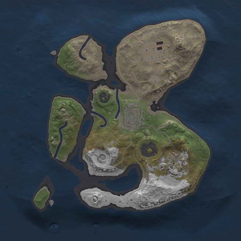 Rust Map: Procedural Map, Size: 2200, Seed: 972242956, 6 Monuments