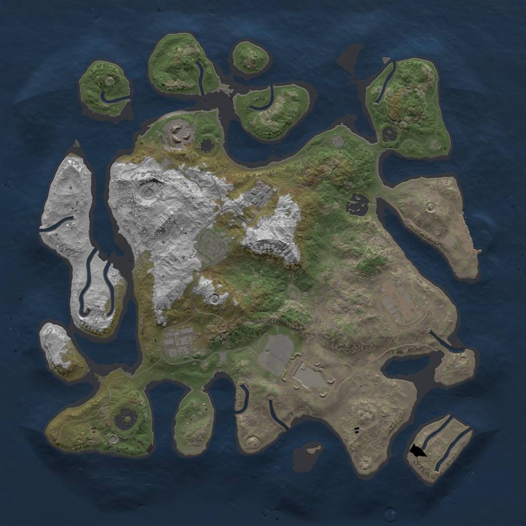 Rust Map: Procedural Map, Size: 3500, Seed: 19428, 11 Monuments