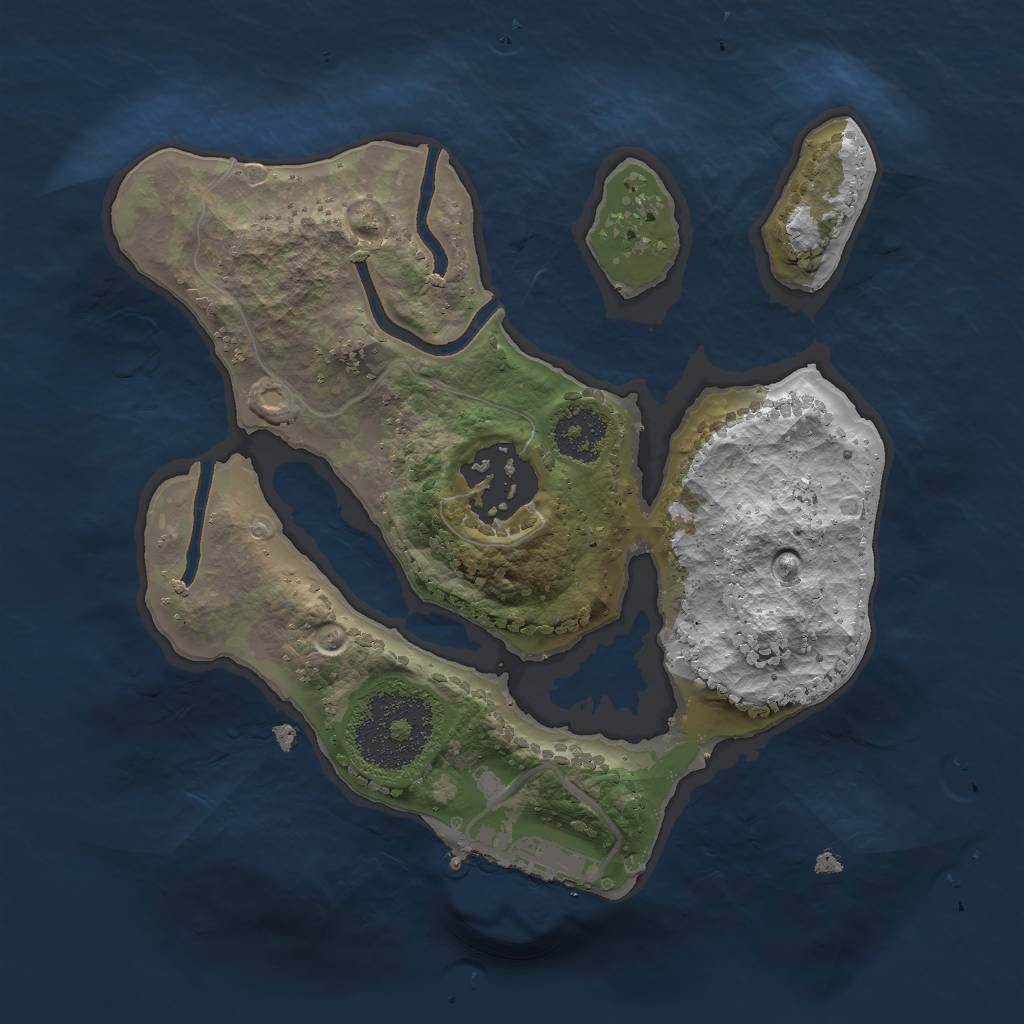 Rust Map: Procedural Map, Size: 2000, Seed: 1278228697, 4 Monuments