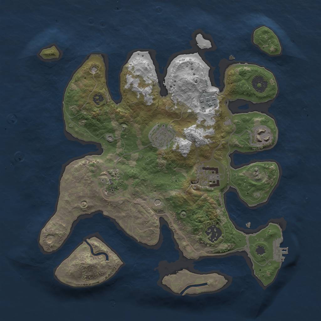 Rust Map: Procedural Map, Size: 3000, Seed: 75820933, 10 Monuments