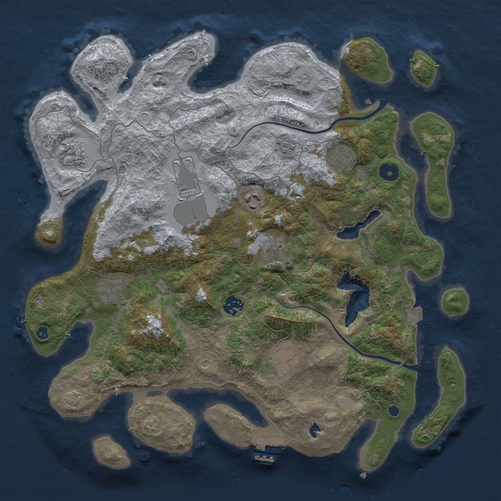 Rust Map: Procedural Map, Size: 4000, Seed: 6576, 14 Monuments