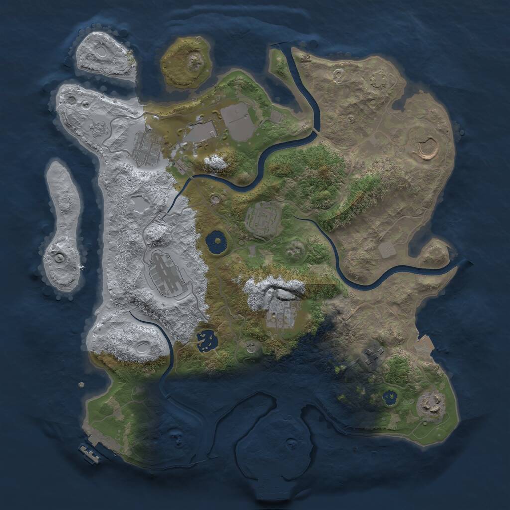 Rust Map: Procedural Map, Size: 3500, Seed: 505050, 15 Monuments