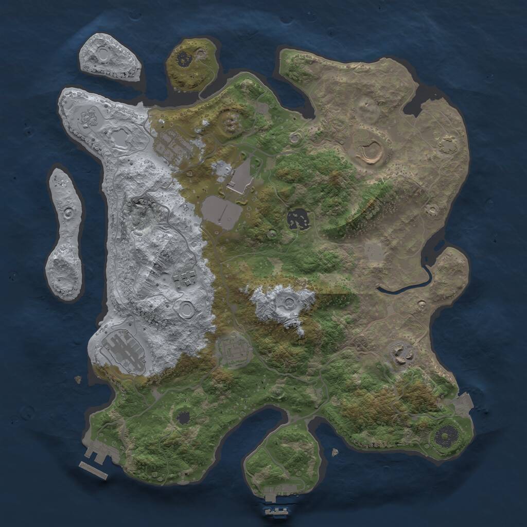 Rust Map: Procedural Map, Size: 3500, Seed: 505050, 14 Monuments