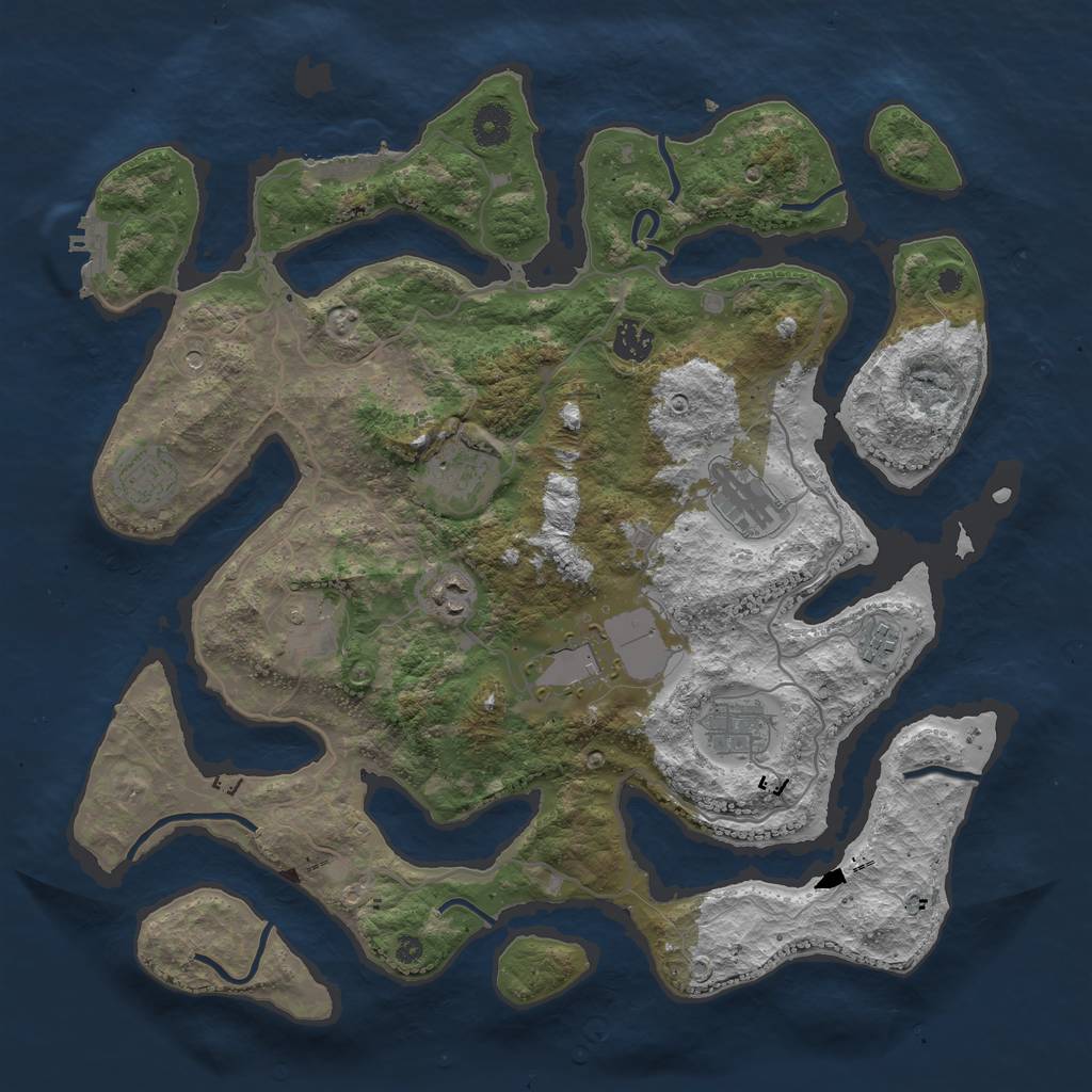 Rust Map: Procedural Map, Size: 4000, Seed: 11070504, 14 Monuments