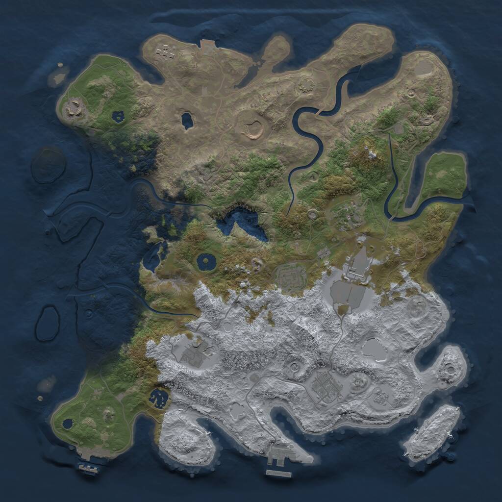 Rust Map: Procedural Map, Size: 4000, Seed: 1117076434, 15 Monuments