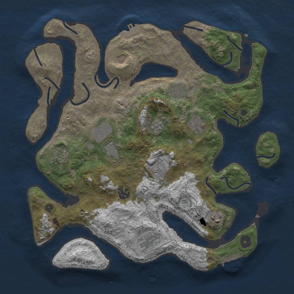 Rust Map: Procedural Map, Size: 3750, Seed: 157606172, 15 Monuments