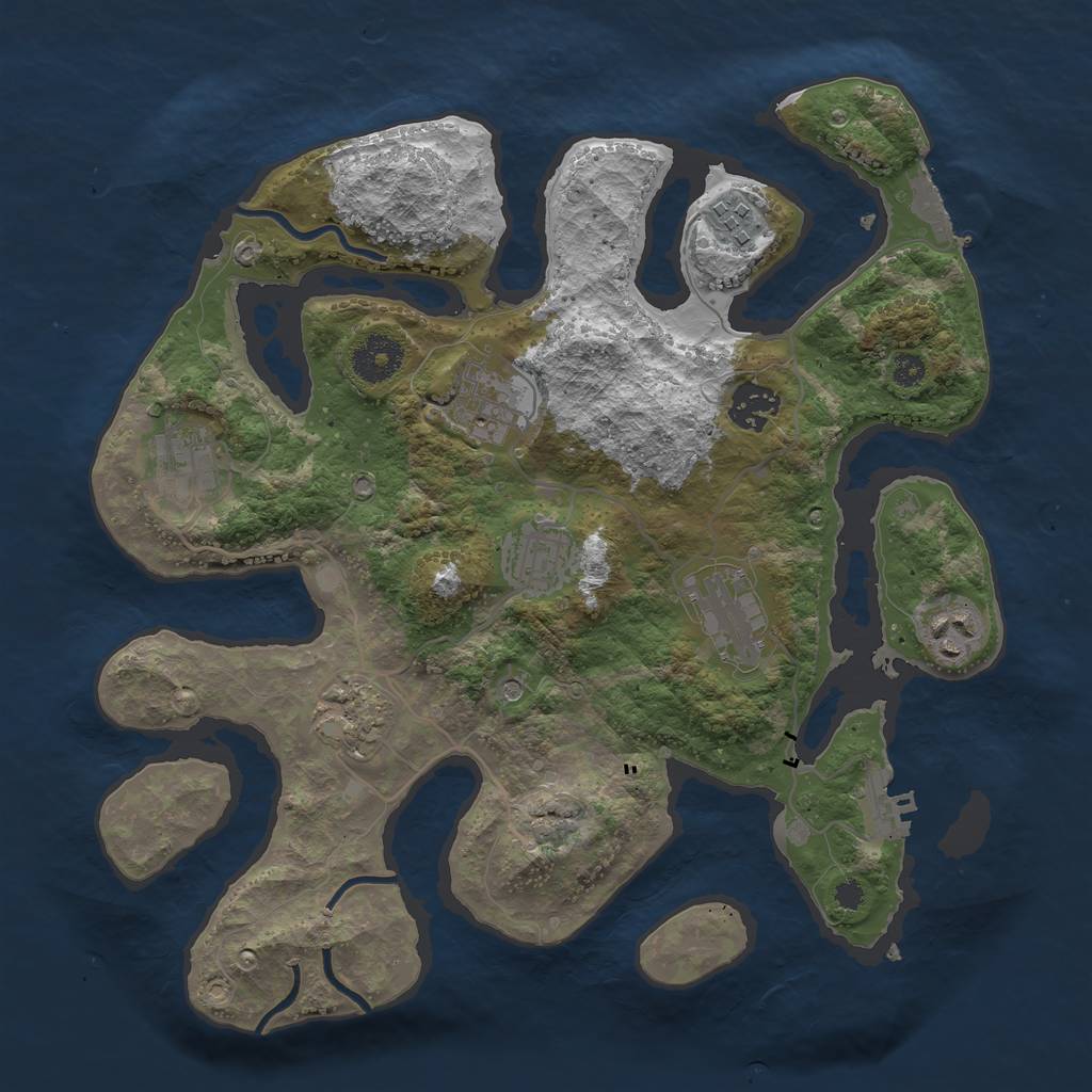 Rust Map: Procedural Map, Size: 3350, Seed: 1671136770, 13 Monuments