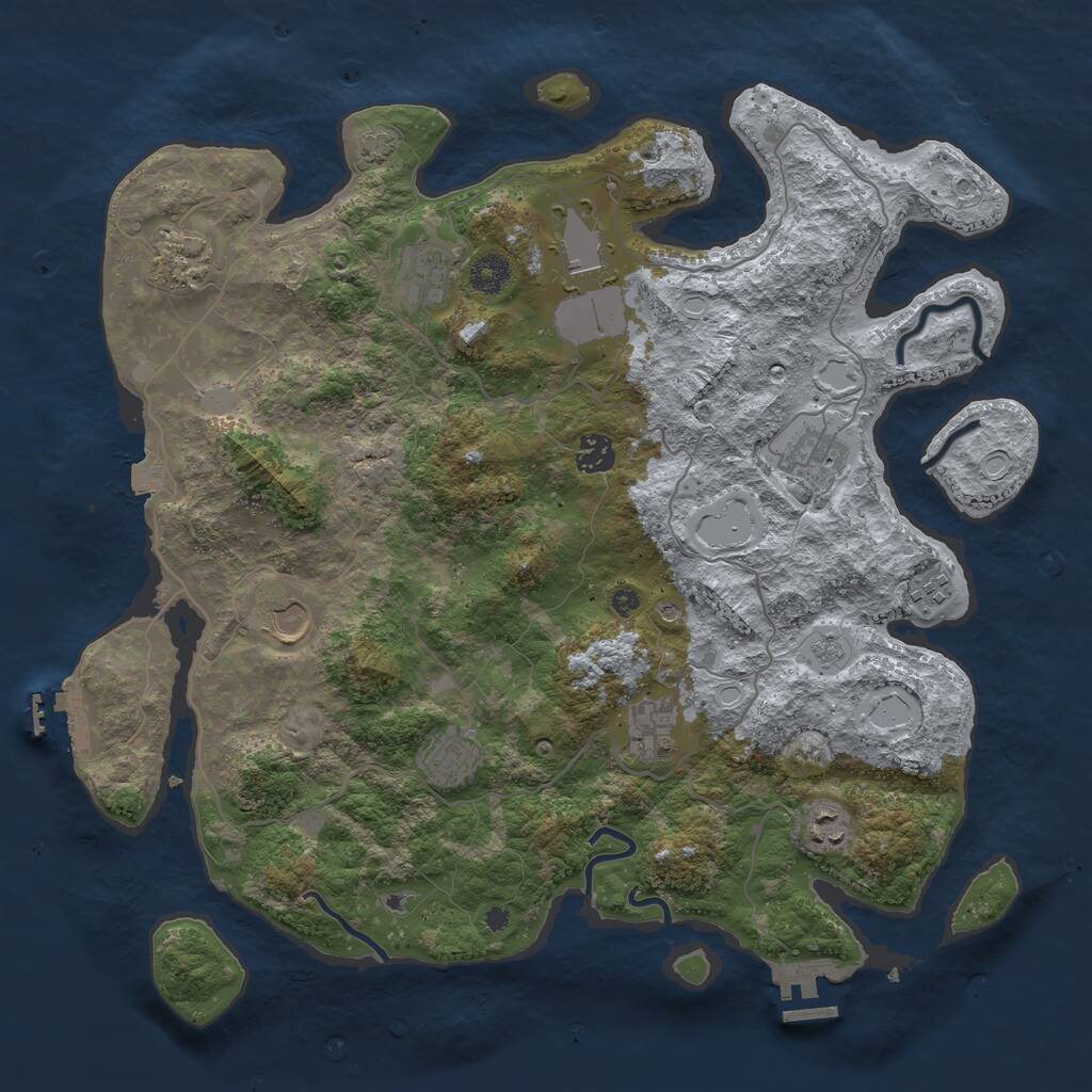 Rust Map: Procedural Map, Size: 4000, Seed: 564281616, 16 Monuments