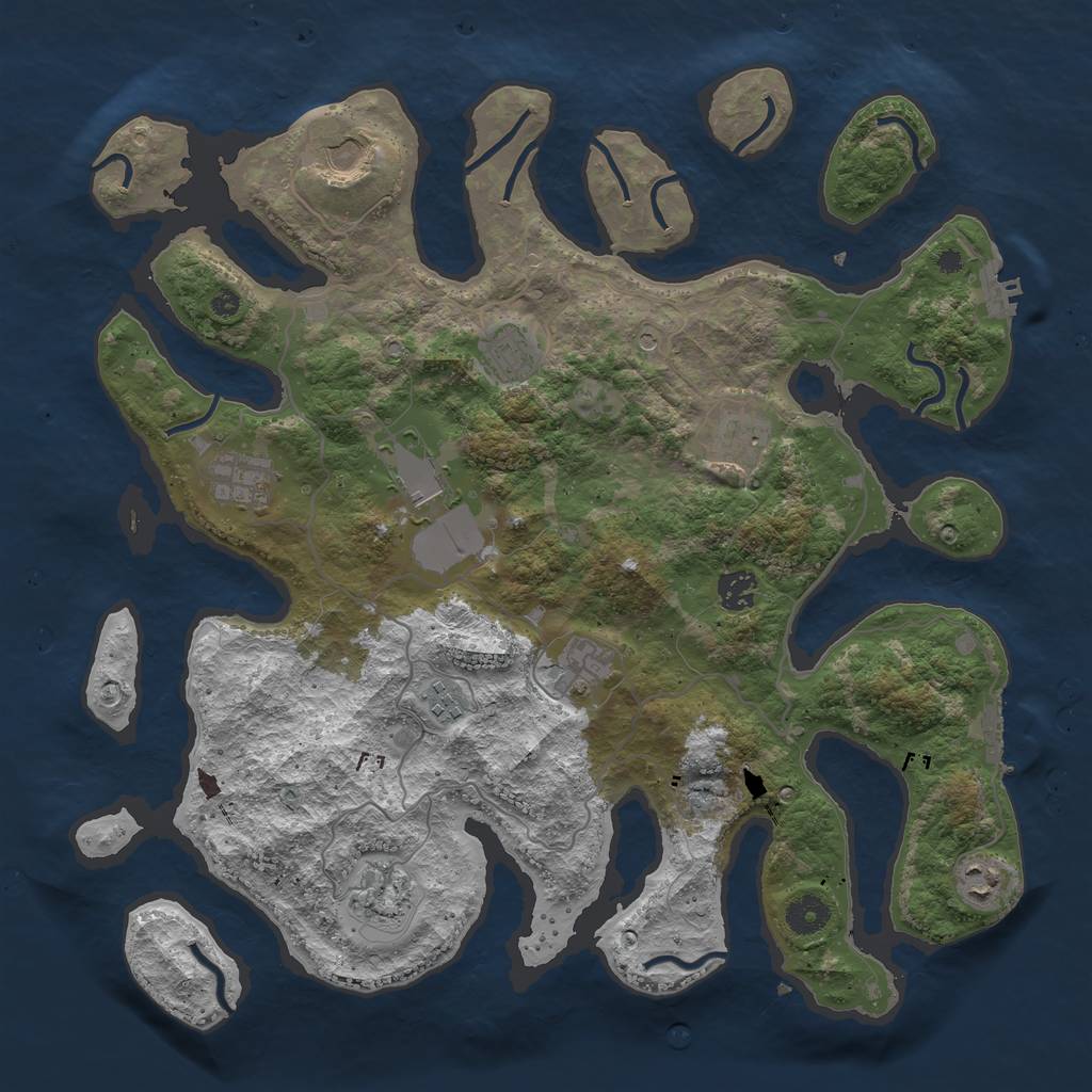 Rust Map: Procedural Map, Size: 4000, Seed: 212136, 15 Monuments