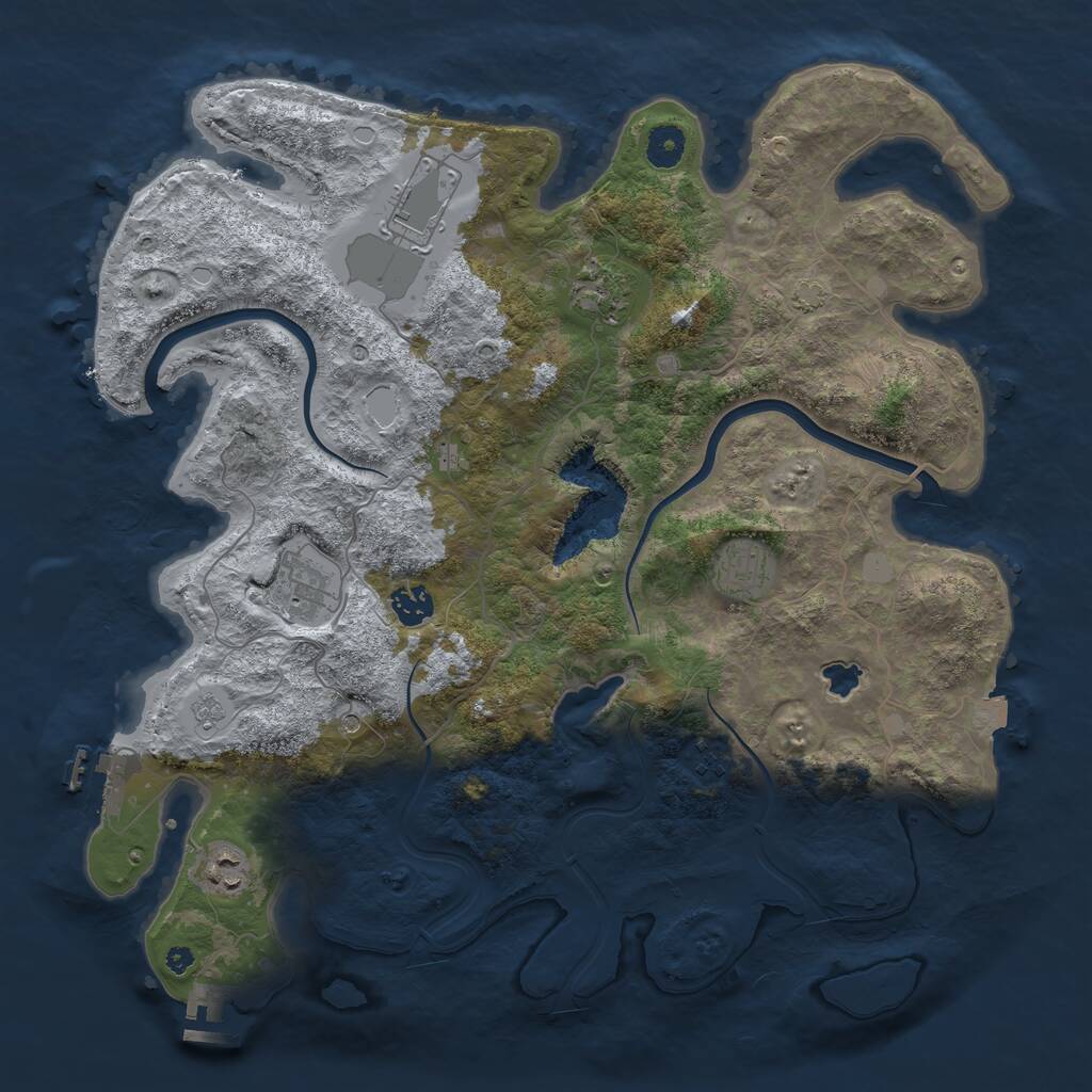 Rust Map: Procedural Map, Size: 4000, Seed: 1504155218, 13 Monuments