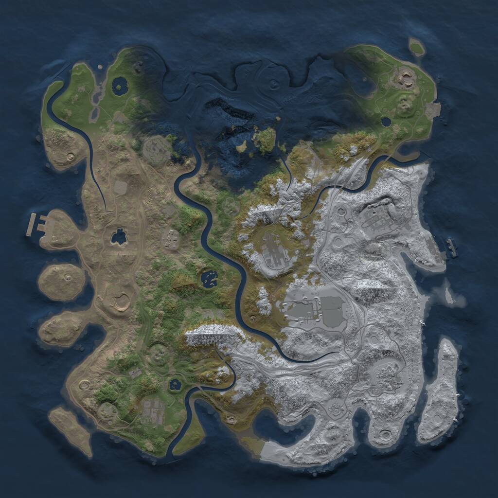 Rust Map: Procedural Map, Size: 4250, Seed: 528309, 16 Monuments