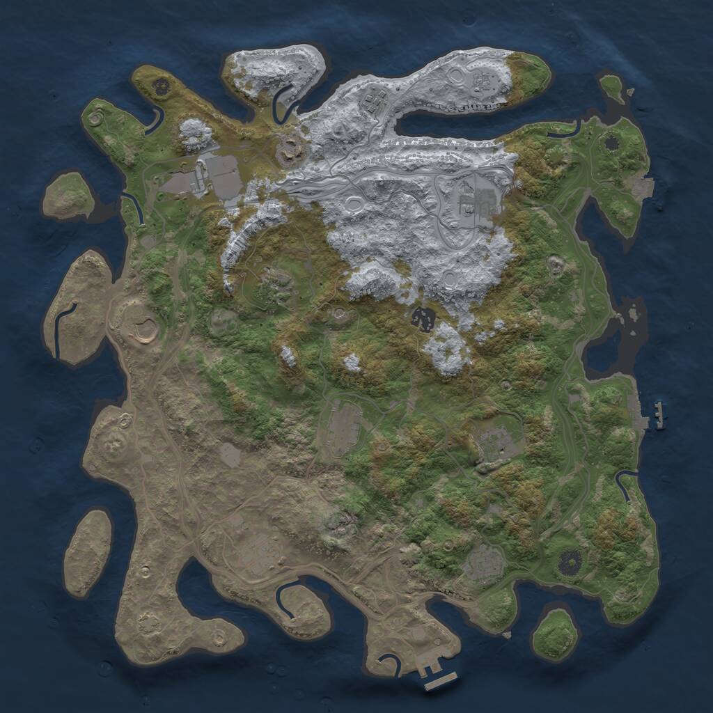 Rust Map: Procedural Map, Size: 4250, Seed: 724191, 17 Monuments