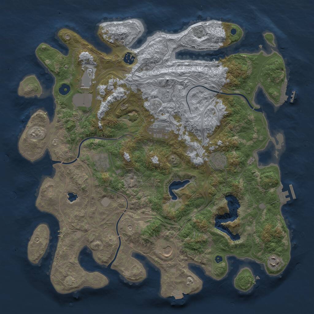 Rust Map: Procedural Map, Size: 4250, Seed: 724191, 14 Monuments