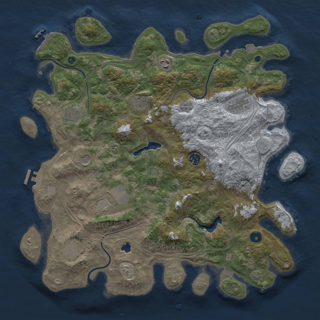 Rust Map: Procedural Map, Size: 4250, Seed: 4110, 15 Monuments