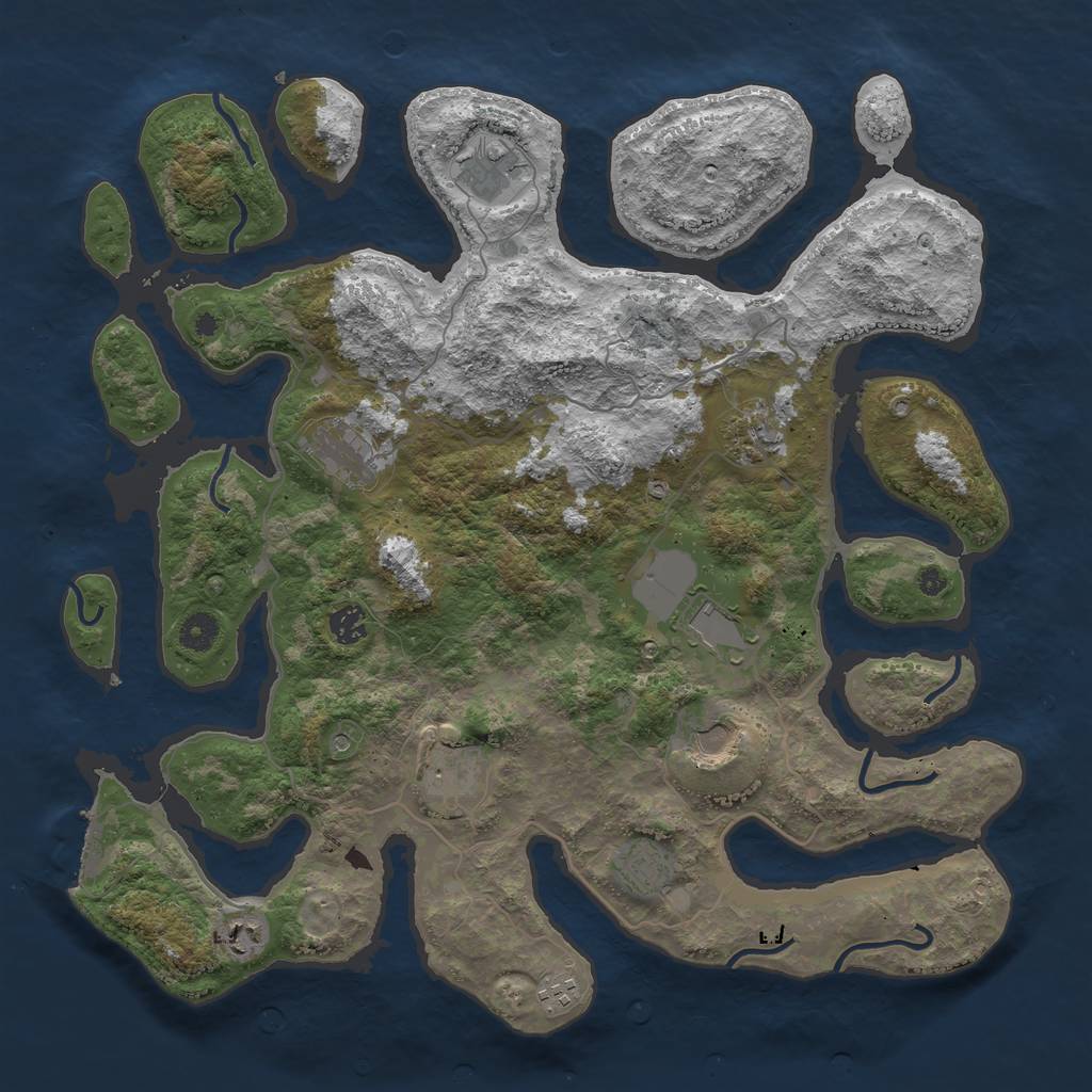 Rust Map: Procedural Map, Size: 4250, Seed: 464876, 14 Monuments