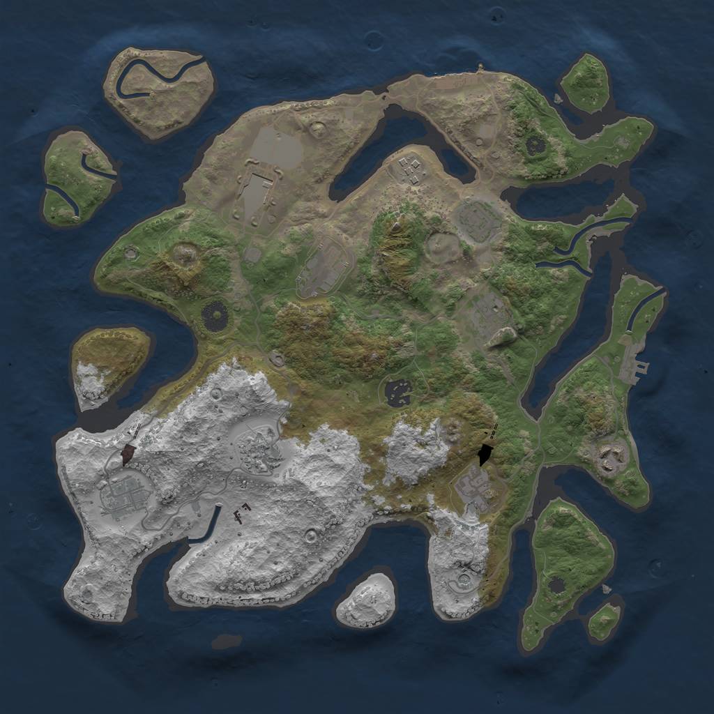 Rust Map: Procedural Map, Size: 3750, Seed: 911, 15 Monuments