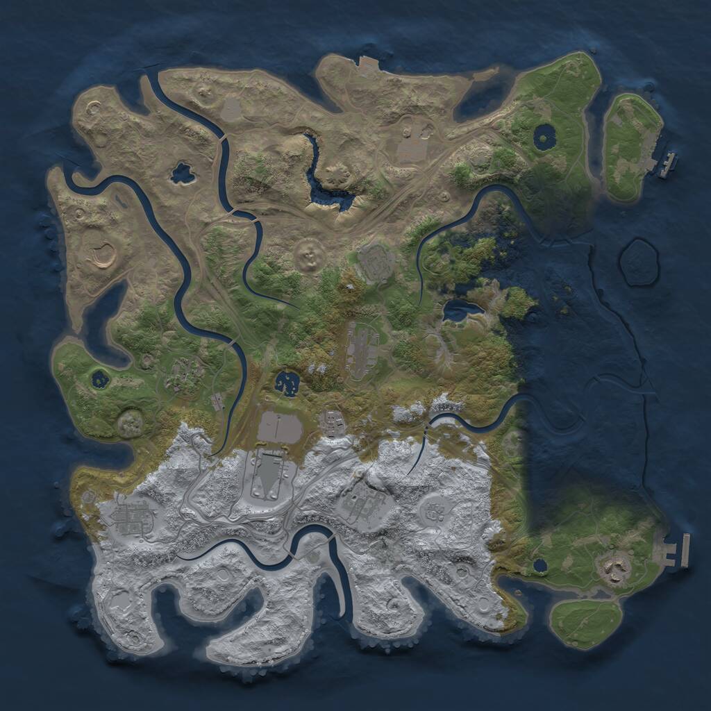 Rust Map: Procedural Map, Size: 4250, Seed: 504563, 17 Monuments