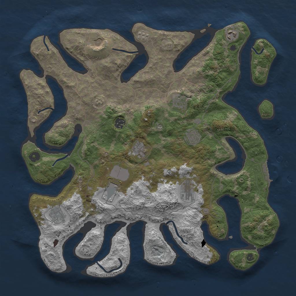 Rust Map: Procedural Map, Size: 4250, Seed: 504563, 14 Monuments