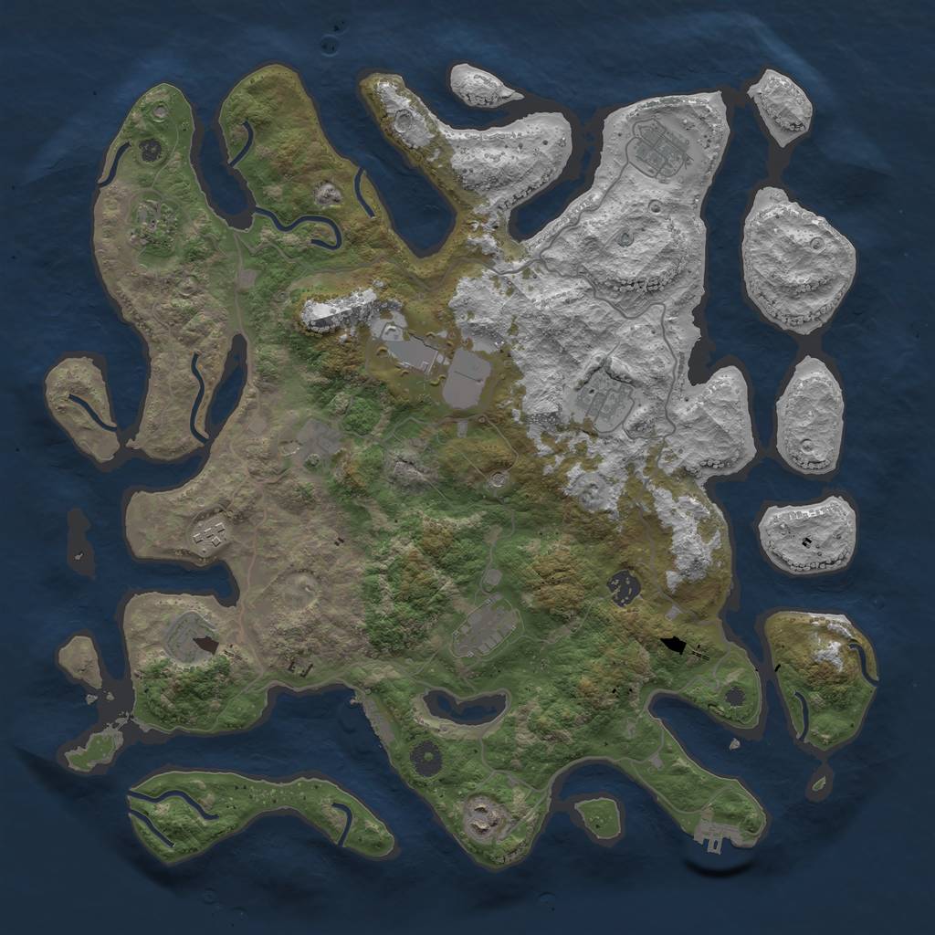 Rust Map: Procedural Map, Size: 4250, Seed: 598408, 15 Monuments