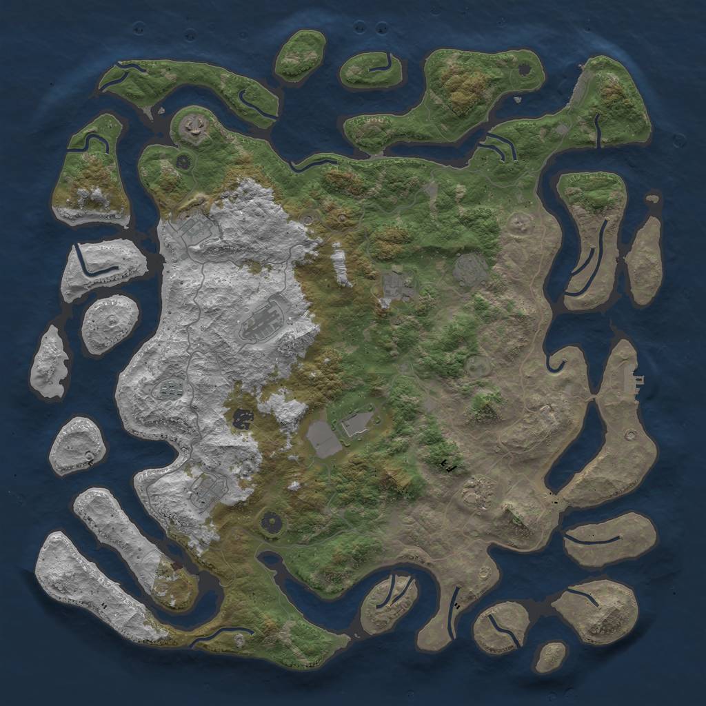 Rust Map: Procedural Map, Size: 5000, Seed: 1456648463, 15 Monuments