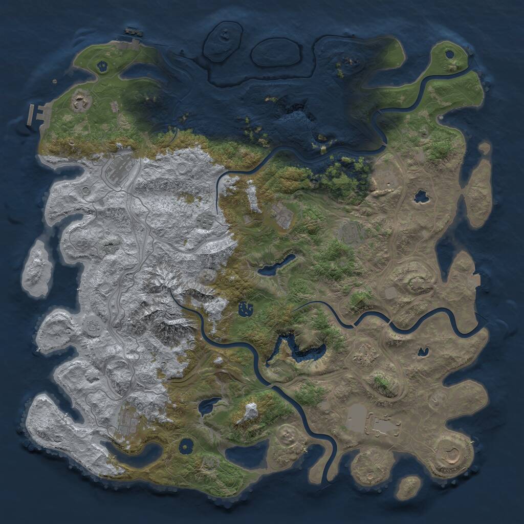 Rust Map: Procedural Map, Size: 5000, Seed: 1456648463, 17 Monuments