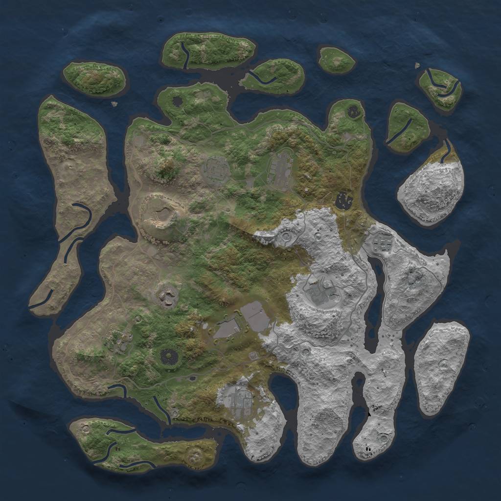 Rust Map: Procedural Map, Size: 4250, Seed: 671119, 13 Monuments