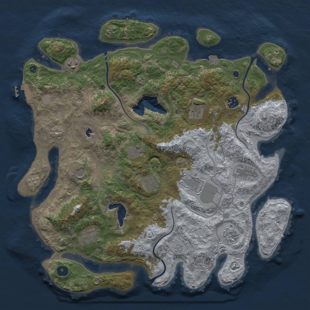 Rust Map: Procedural Map, Size: 4250, Seed: 671119, 16 Monuments