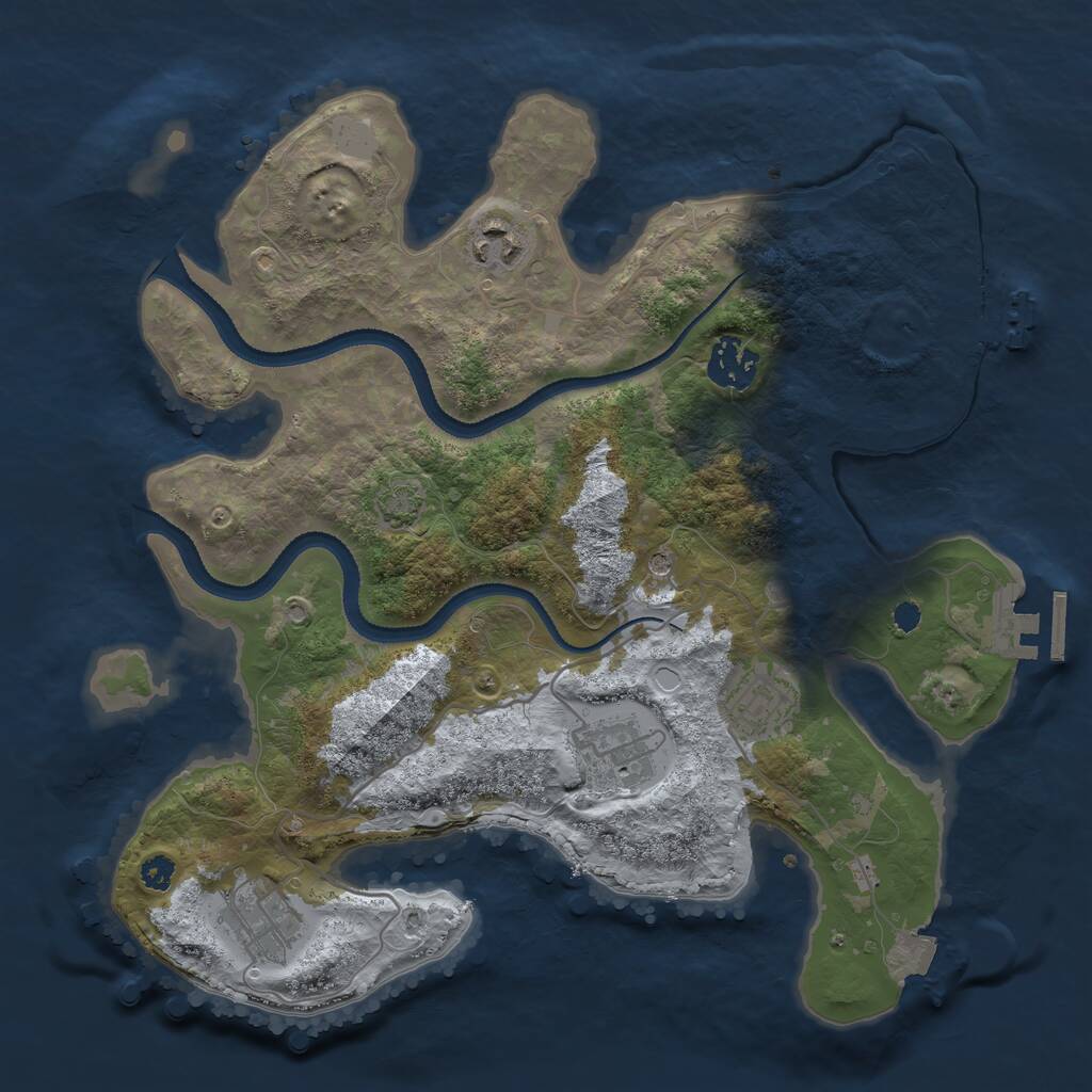 Rust Map: Procedural Map, Size: 3200, Seed: 281805, 10 Monuments