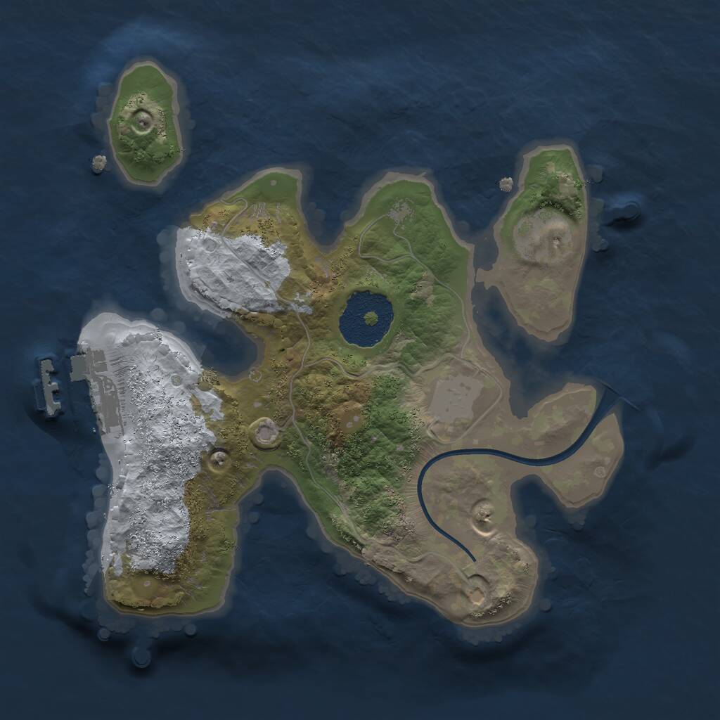 Rust Map: Procedural Map, Size: 2000, Seed: 9034, 2 Monuments