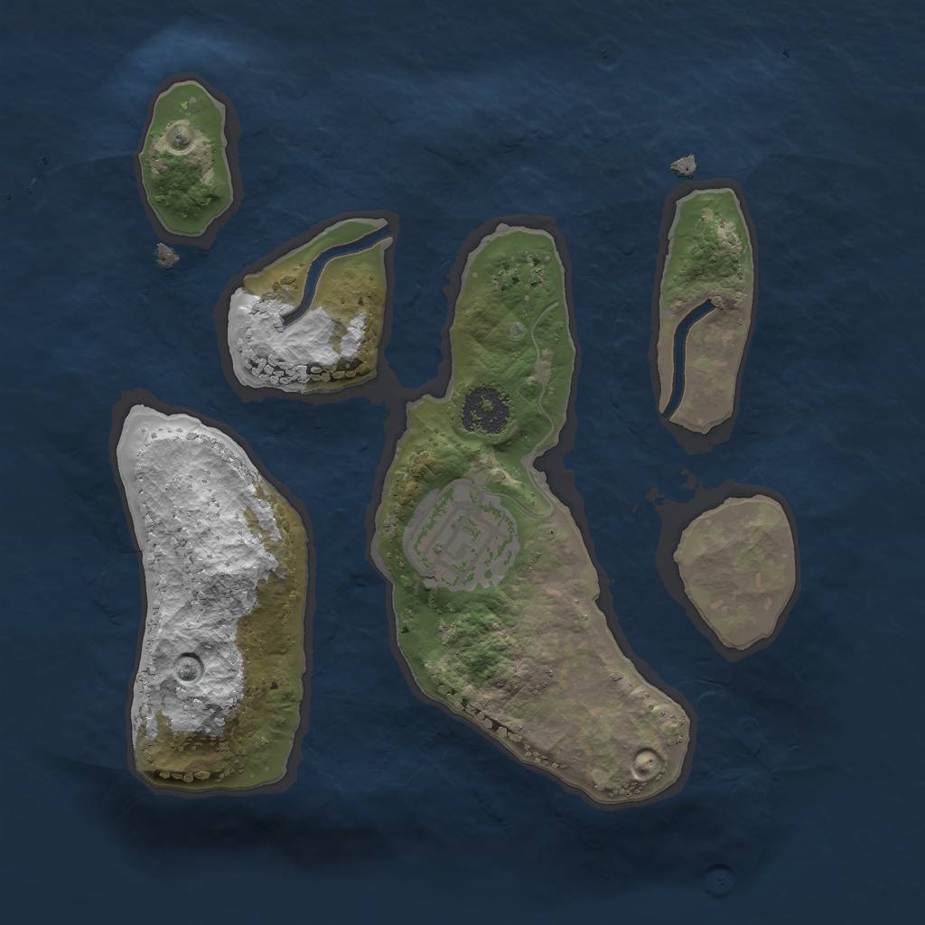 Rust Map: Procedural Map, Size: 2000, Seed: 9034, 3 Monuments