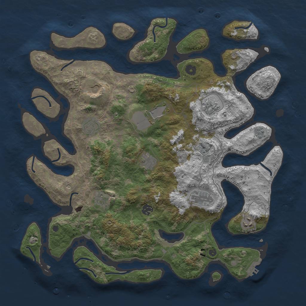 Rust Map: Procedural Map, Size: 4250, Seed: 241078, 14 Monuments