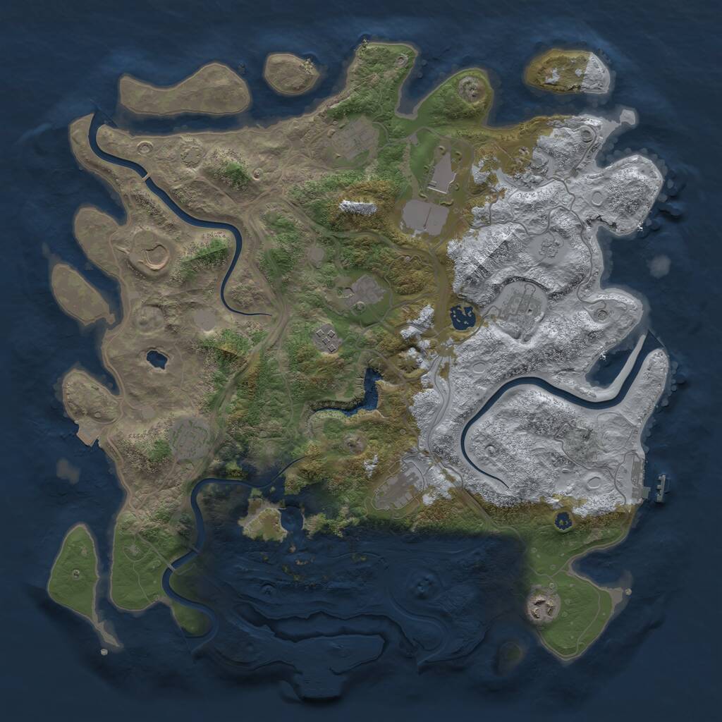Rust Map: Procedural Map, Size: 4250, Seed: 241078, 17 Monuments