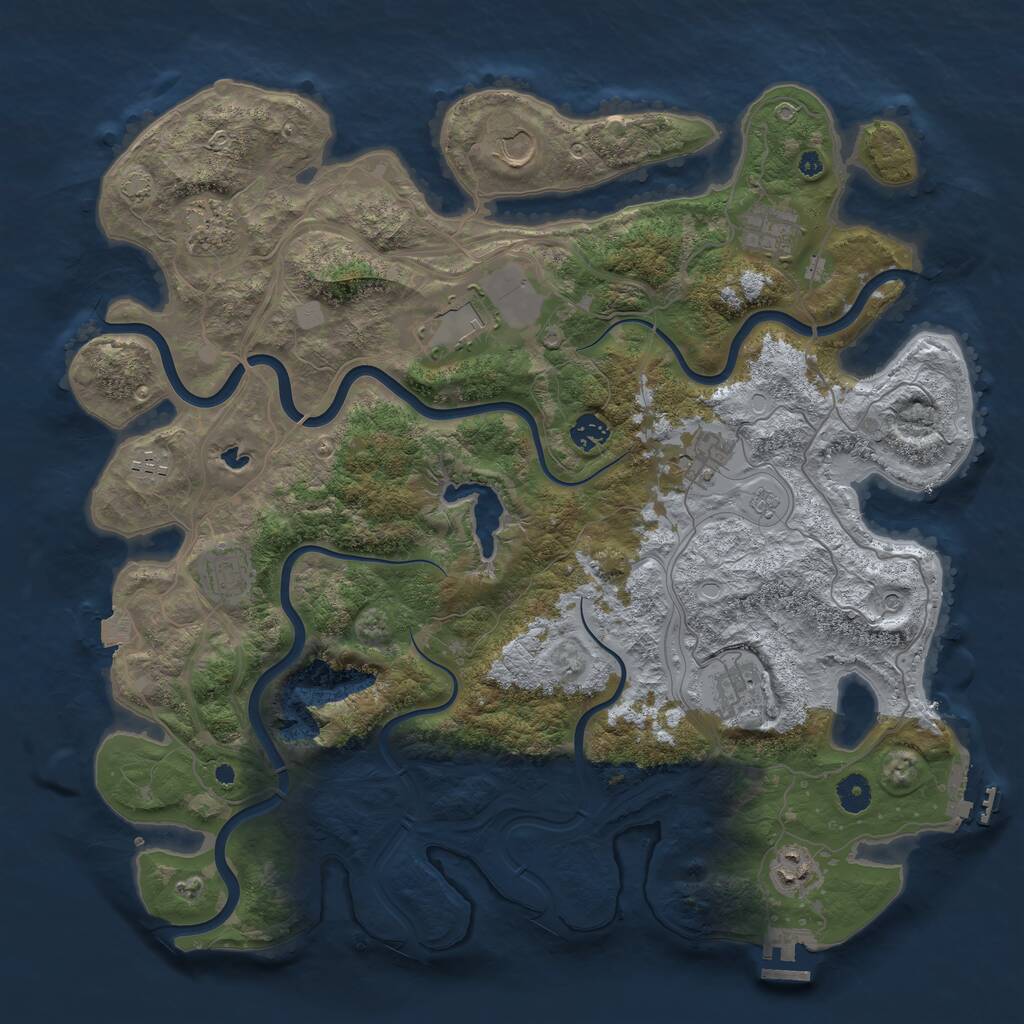 Rust Map: Procedural Map, Size: 4250, Seed: 718721, 16 Monuments