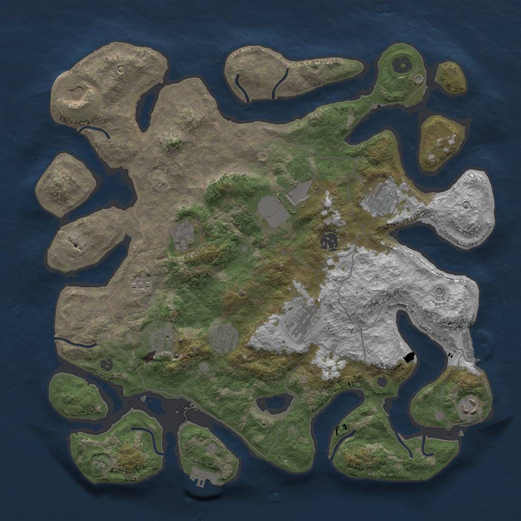 Rust Map: Procedural Map, Size: 4250, Seed: 718721, 15 Monuments