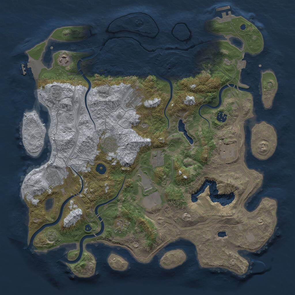 Rust Map: Procedural Map, Size: 4250, Seed: 988150, 16 Monuments