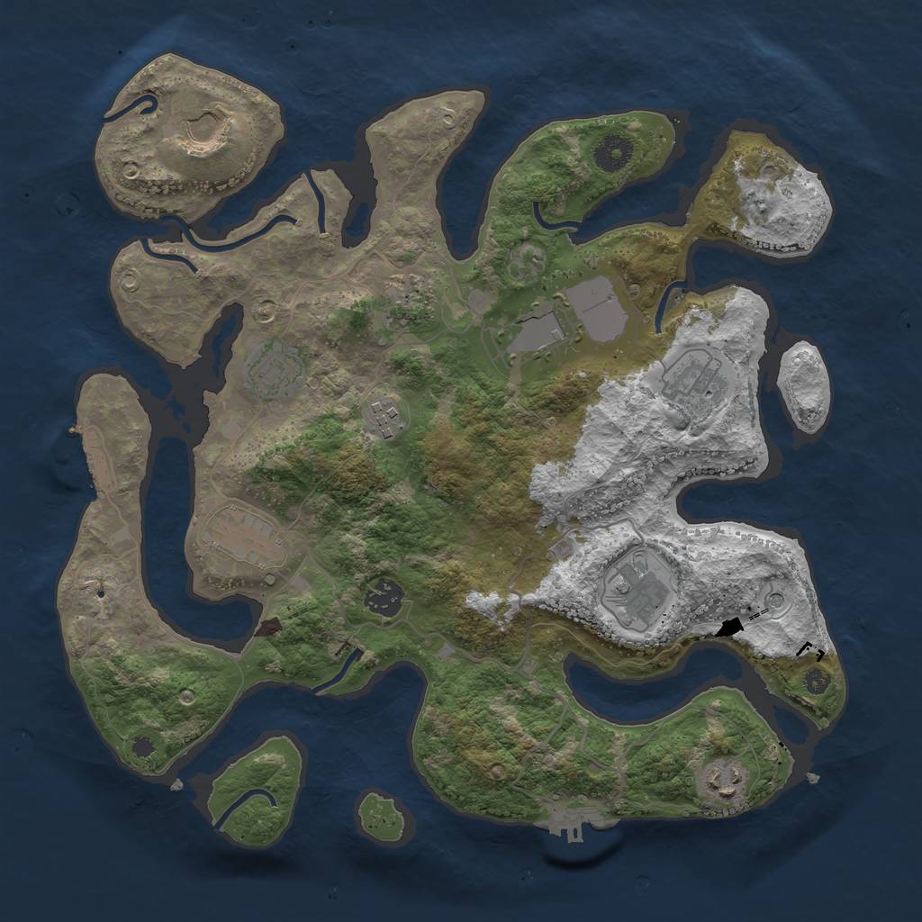 Rust Map: Procedural Map, Size: 3700, Seed: 758915488, 15 Monuments