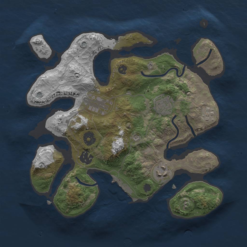 Rust Map: Procedural Map, Size: 2800, Seed: 8, 9 Monuments