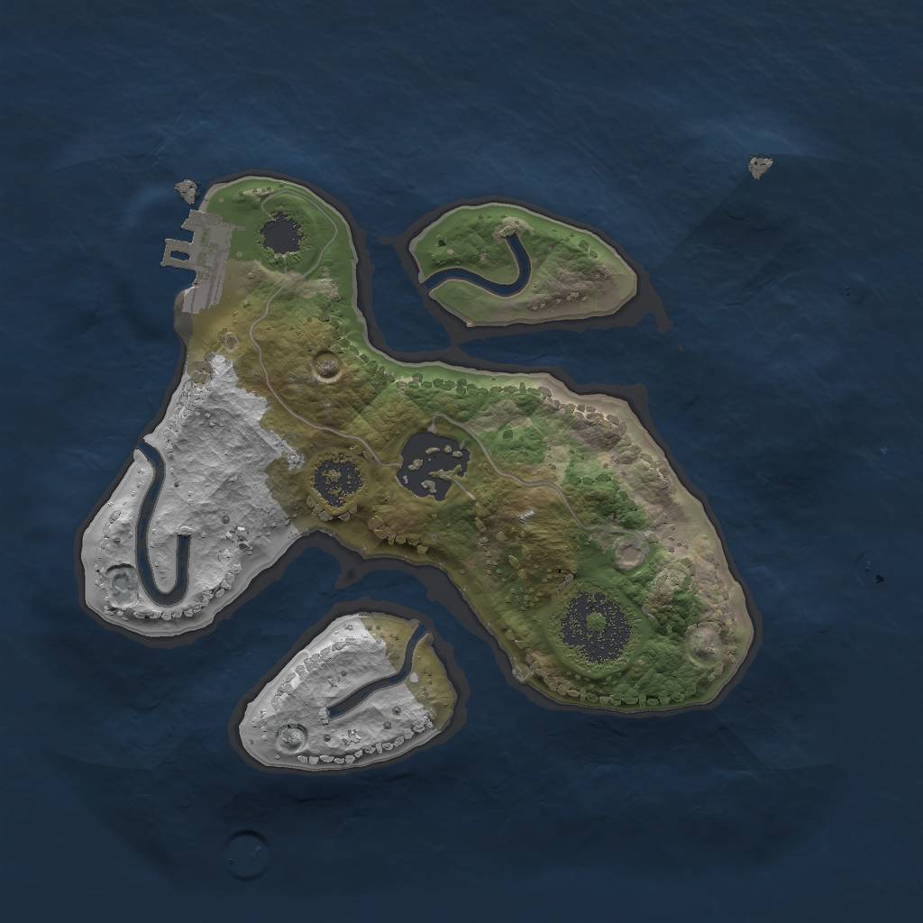 Rust Map: Procedural Map, Size: 2000, Seed: 54346, 4 Monuments