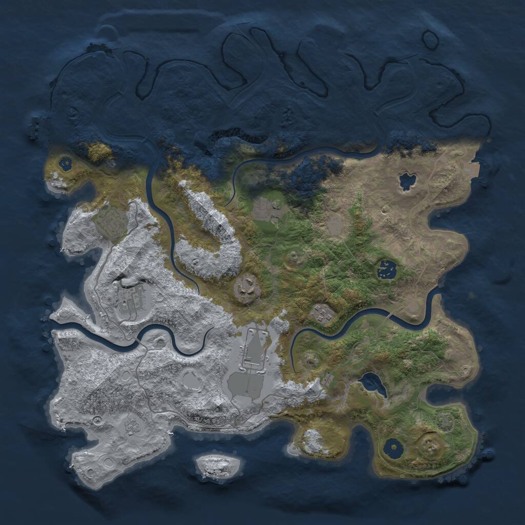 Rust Map: Procedural Map, Size: 4000, Seed: 45579849, 13 Monuments