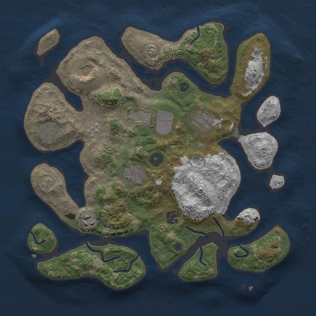 Rust Map: Procedural Map, Size: 3500, Seed: 1567894, 11 Monuments