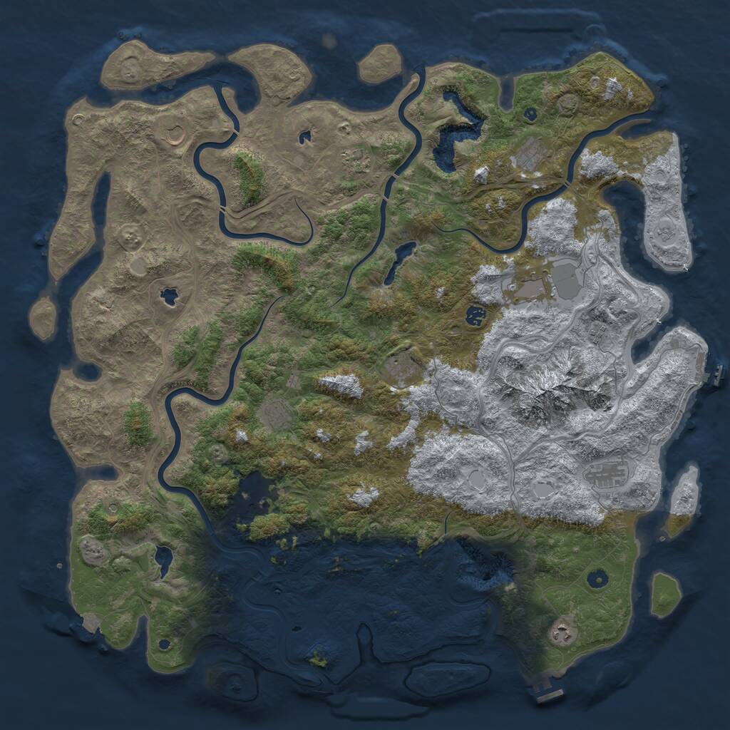 Rust Map: Procedural Map, Size: 5500, Seed: 16571, 17 Monuments