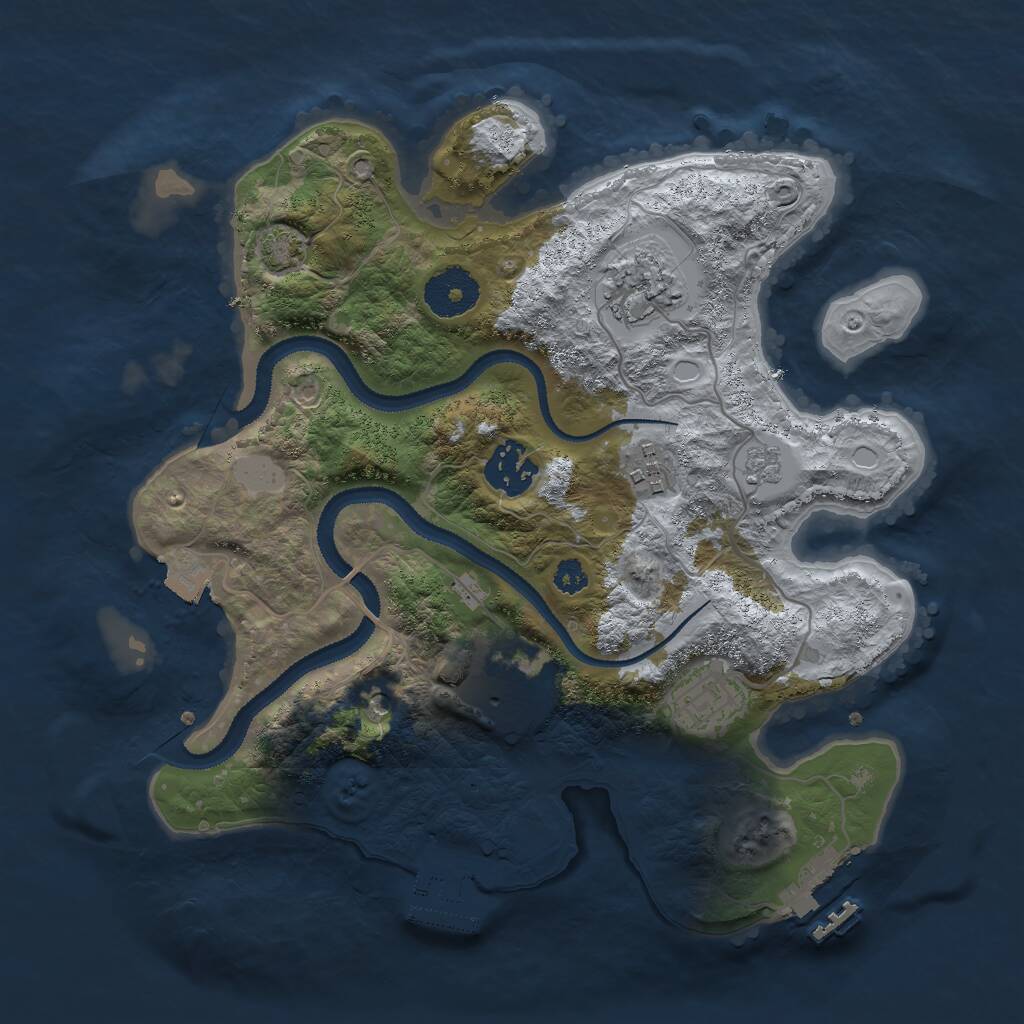 Rust Map: Procedural Map, Size: 3000, Seed: 21472741, 11 Monuments